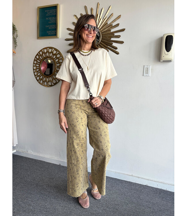 Floral Print Stretch Pants