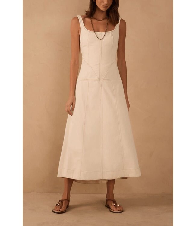 Top Stitched Midi Dress