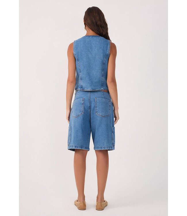 Denim Cargo Bermuda Shorts