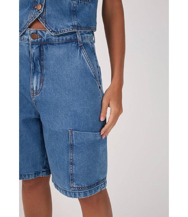 Denim Cargo Bermuda Shorts