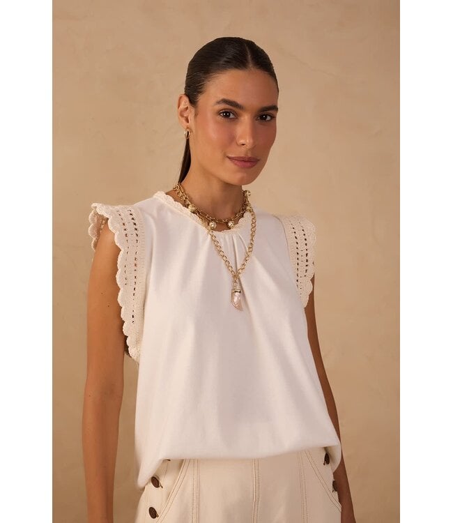 Crochet Detail Sleeveless Top