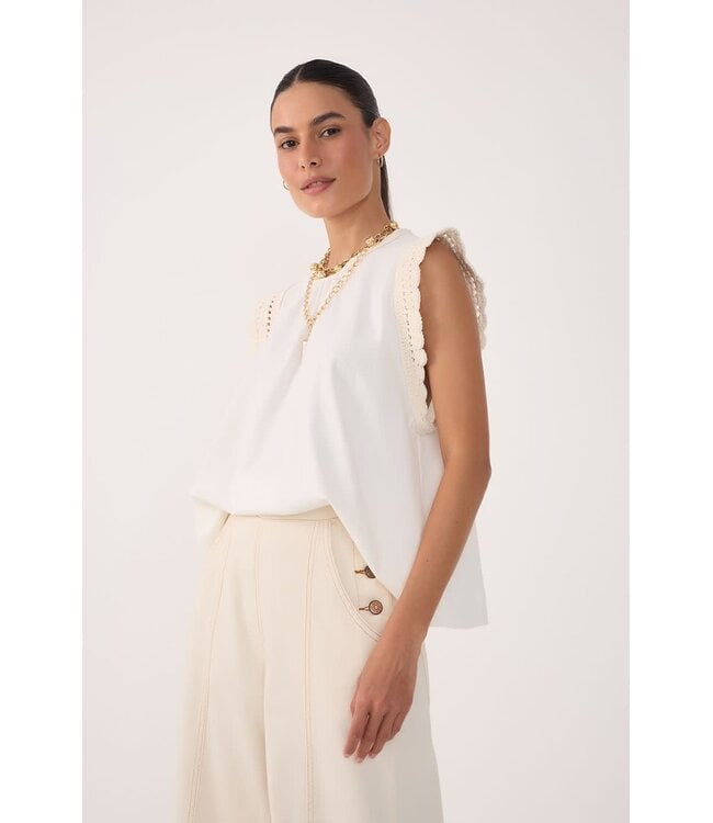 Crochet Detail Sleeveless Top