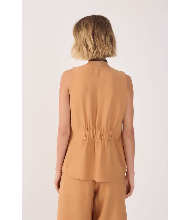 Crepe Long Line Vest