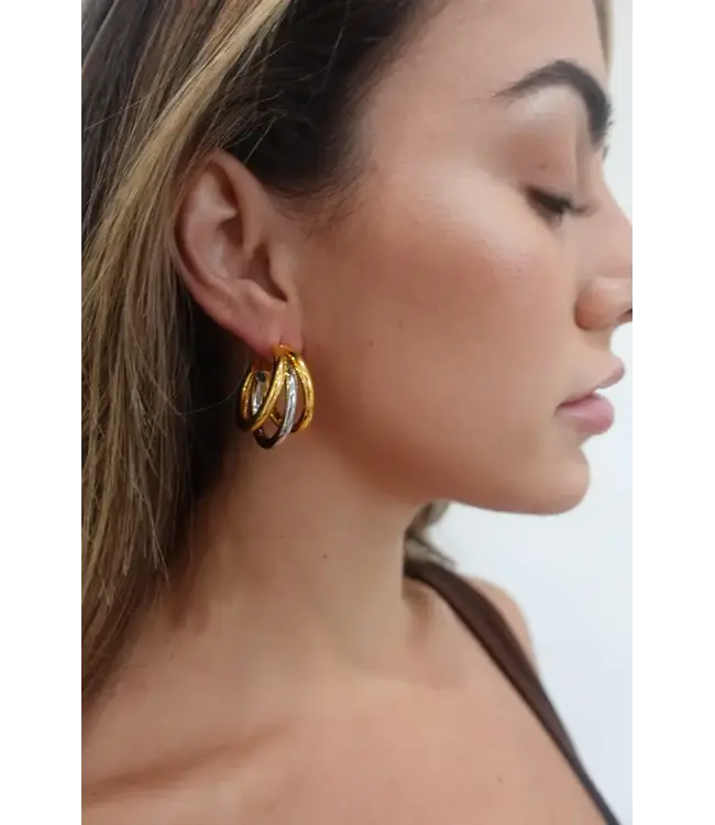 Lexi Tri Hoop Two Tone
