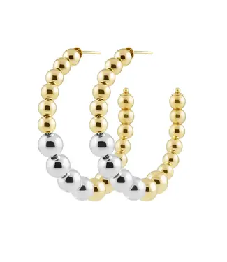 Lia Two Tone Beaded Hoop
