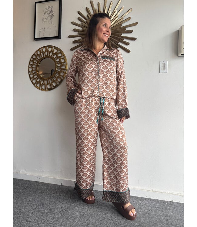 Retro Fan Print Matching Lounge  Set