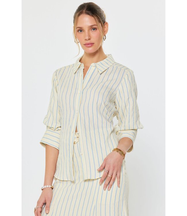 Ivory Blue Sleeve Top