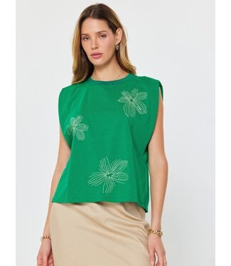 Embroidered Green Top
