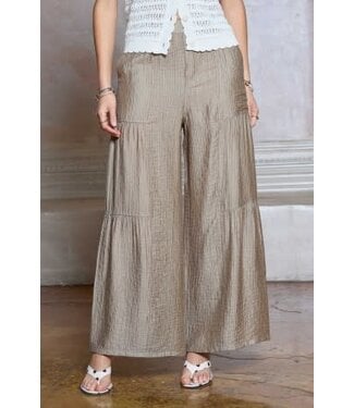 Crinkled Tiered Wide Leg Pant