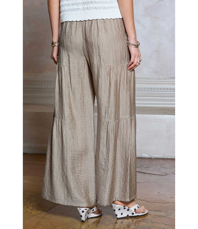 Crinkled Tiered Wide Leg Pant
