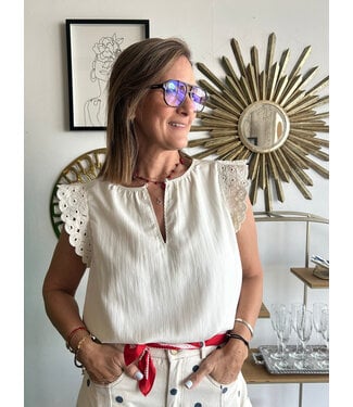 Crochet Short Sleeve Blouse