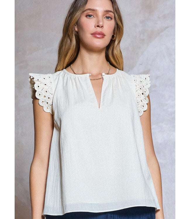 Crochet Short Sleeve  Blouse