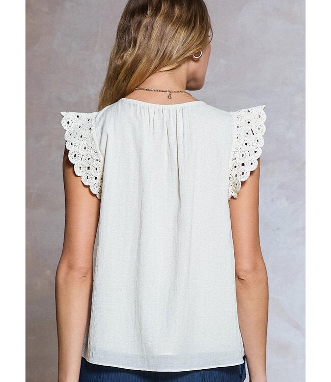 Crochet Short Sleeve  Blouse
