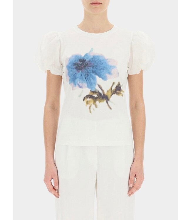 Floral T Shirt Puff Sleeve