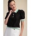 Puff Sleeve Lace Knit Top