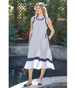 Striped Contrast Hem Maxi Dress