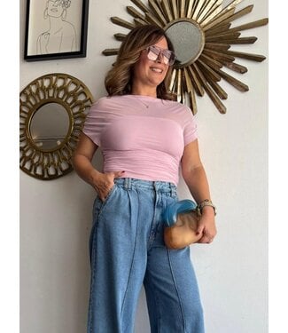 Blush Pink Mesh Top