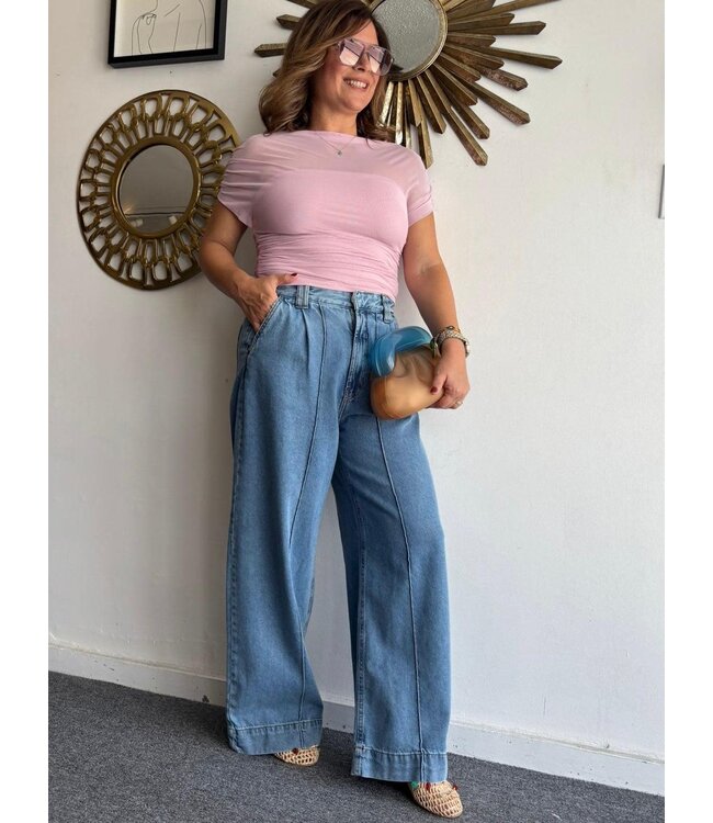 Blush Pink Mesh Top