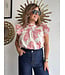 Red Floral Ruffle Top