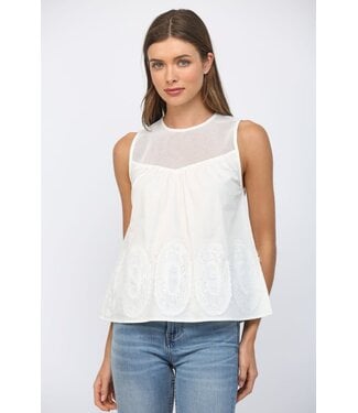 Lace Applique Off White Top