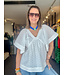 Top Stitch Eyelet Top