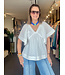 Top Stitch Eyelet Top