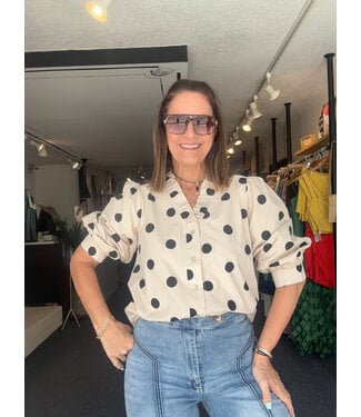Cream Polka Dot Top