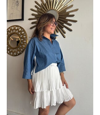 Denim Contrast Stripe Shirt