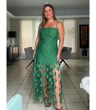 Emerald Lace Illusion Dress