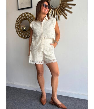 Ivory Lace Short Set