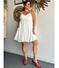 White Smocked Mini Dress