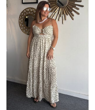 Dress To Dotted Leaf Maxi Dress
