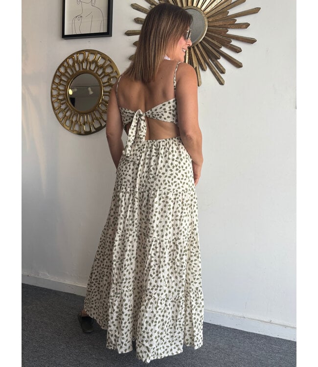 Dotted Leaf Maxi Dress