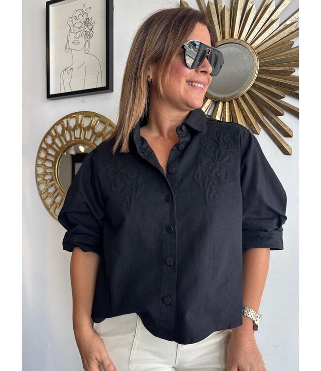 Black Boxy Cropped Jacket
