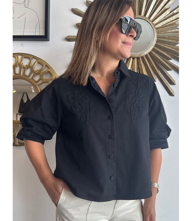 Black Boxy Cropped Jacket