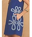 Floral Loop Embroidered Sleeveless Linen Mini Dress