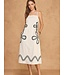 Embroidered Sleeveless Linen Midi Dress