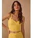 Yellow Day Smocked Linen Crop Top