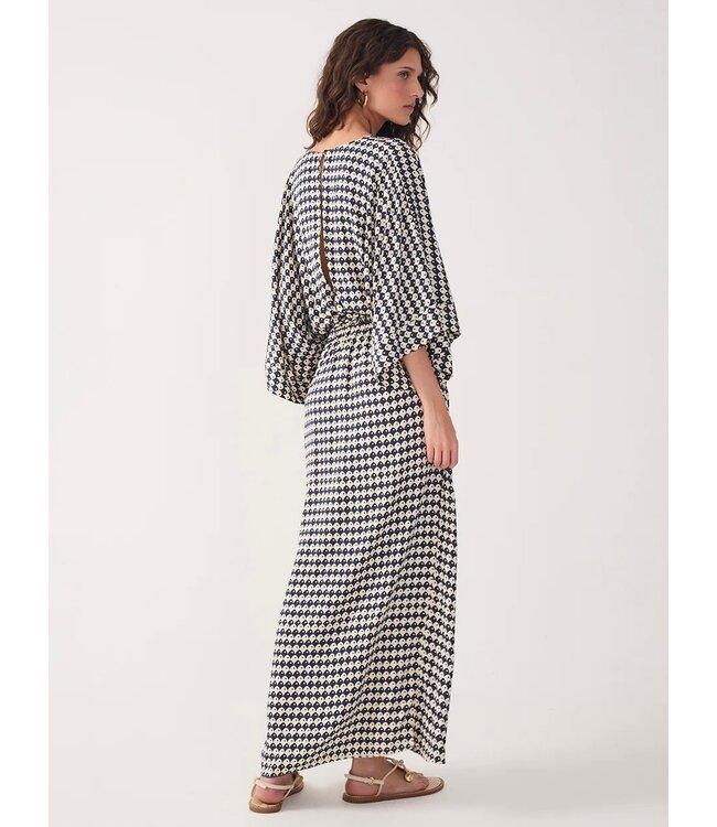 Blue Escama Cut Out Knot Maxi Dress