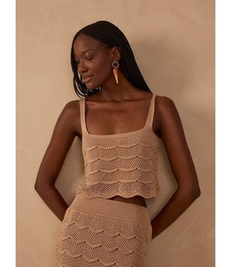 Dress To Beige Summer Tricot Waves Crop Top