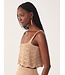 Beige Summer Tricot Waves Crop Top
