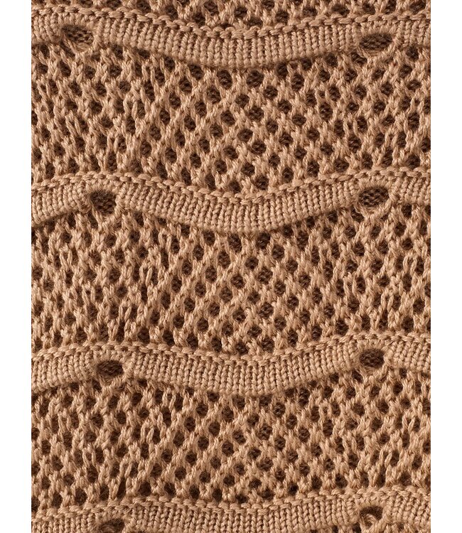 Beige Summer Tricot Waves Maxi Skirt