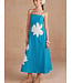 Floral Pearl Applique Midi Dress