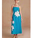 Floral Pearl Applique Midi Dress