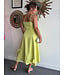 3D Floral Applique Midi Dress
