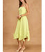 3D Floral Applique Midi Dress