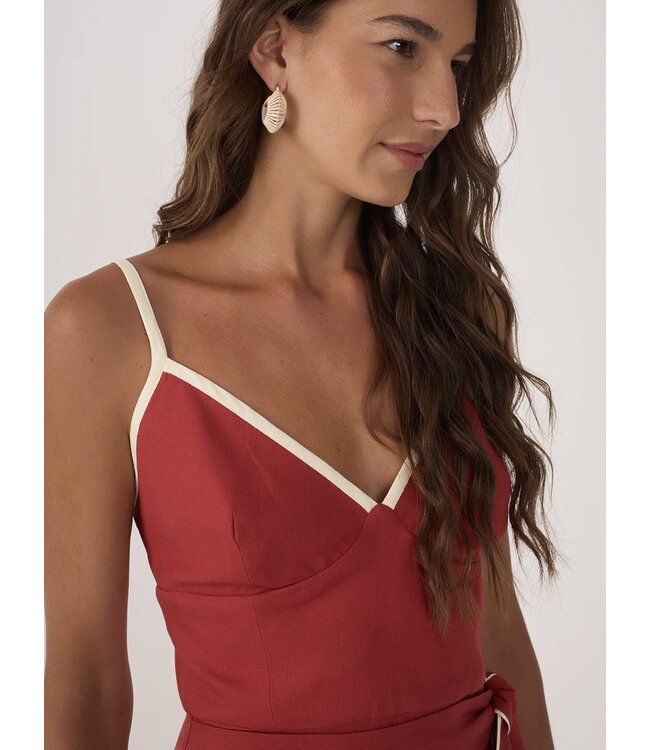 Contrast Wrap Front Romper