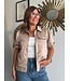 Puff Sleeve Cropped Utility Jacket