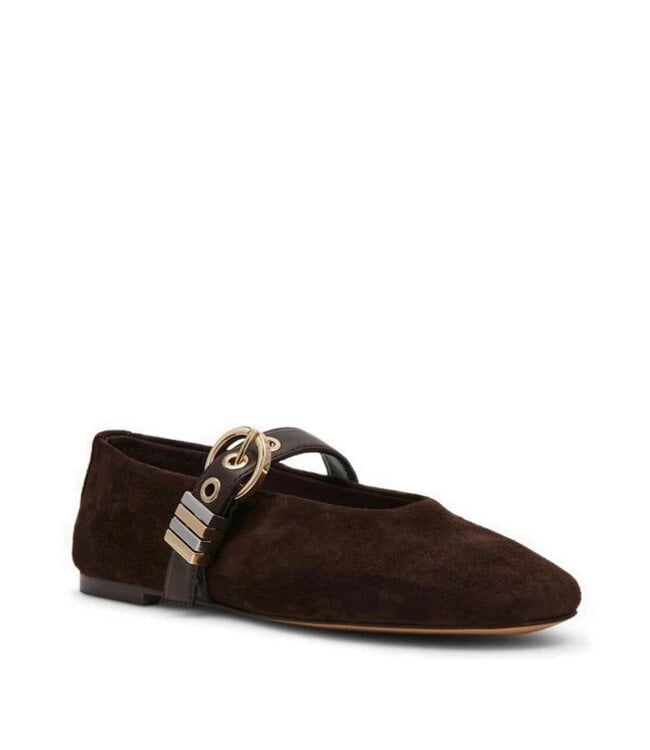 Lucia Brown Suede Ballerina