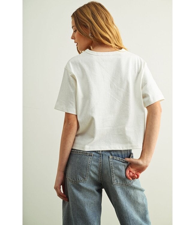 Short Sleeve Linen Knitted Top